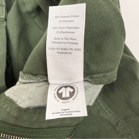 Everlane The Utility Barrel Pant Olive Green Cotton High Rise - Picture 15 of 15